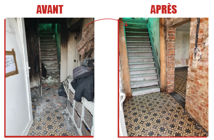 Nettoyage — escalier — après